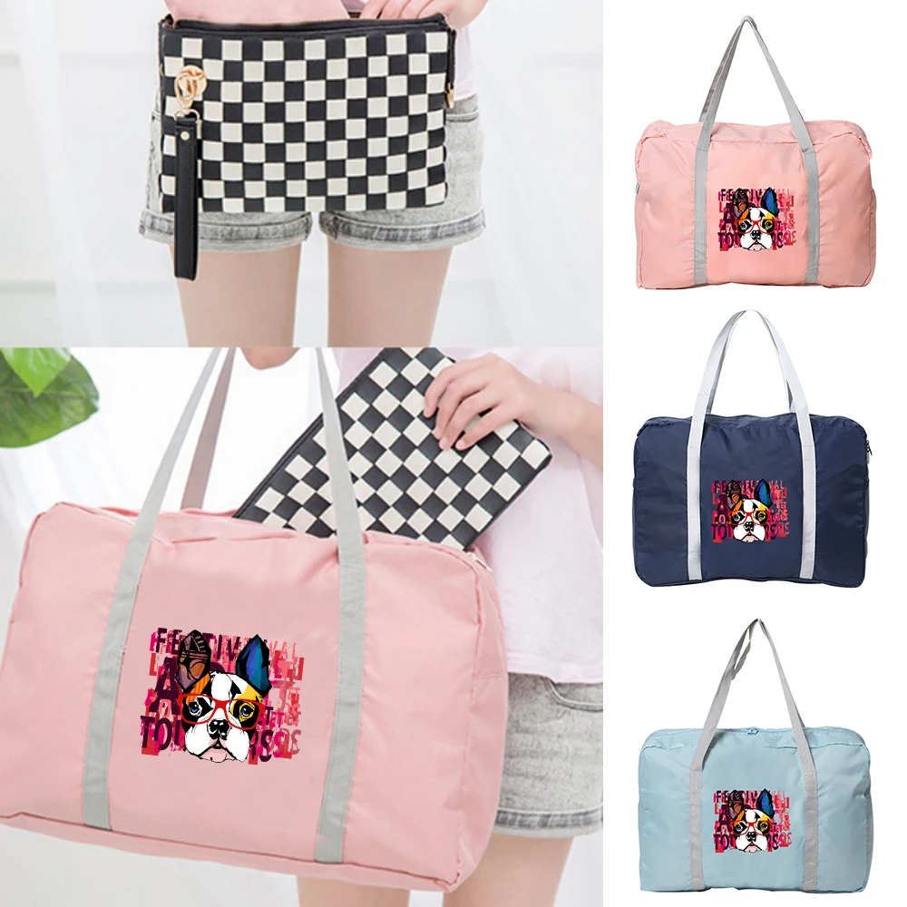 

2022 New Women Fitness and Leisure Foldable Travel Bag with Design Pattern Luggage Bags Waterproof Portable Carry on Backpack