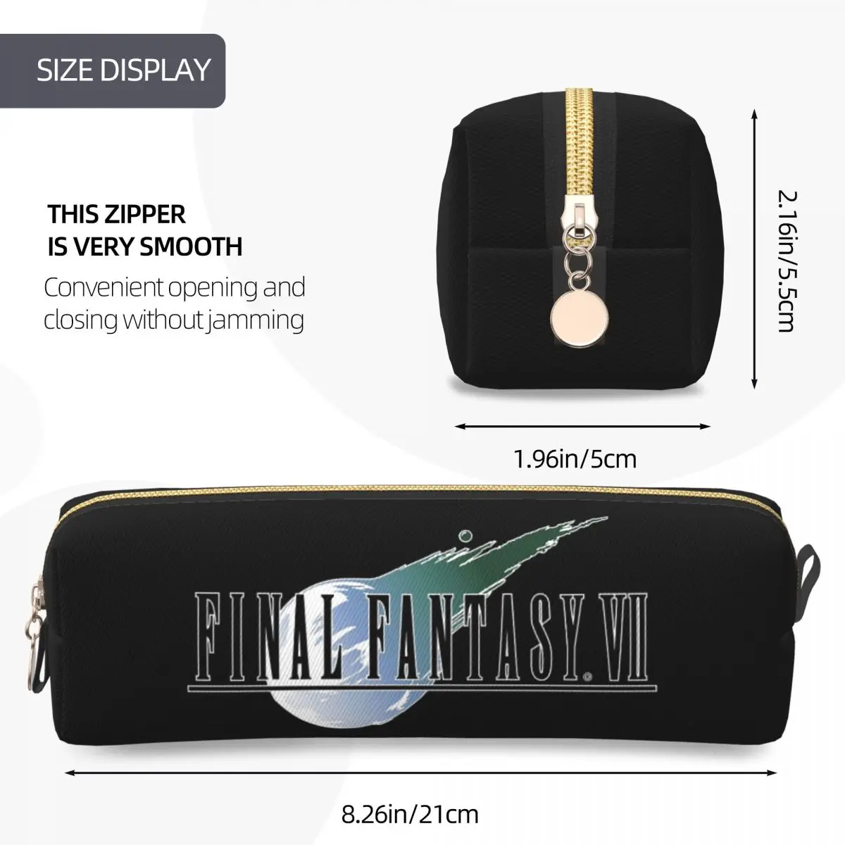 Фото Пеналы для карандашей Final Fantasy 7, большие вместительные сумки для ручек, пеналы для мальчиков, девочек, студентов, канцелярские принадлежности, косметичка №3