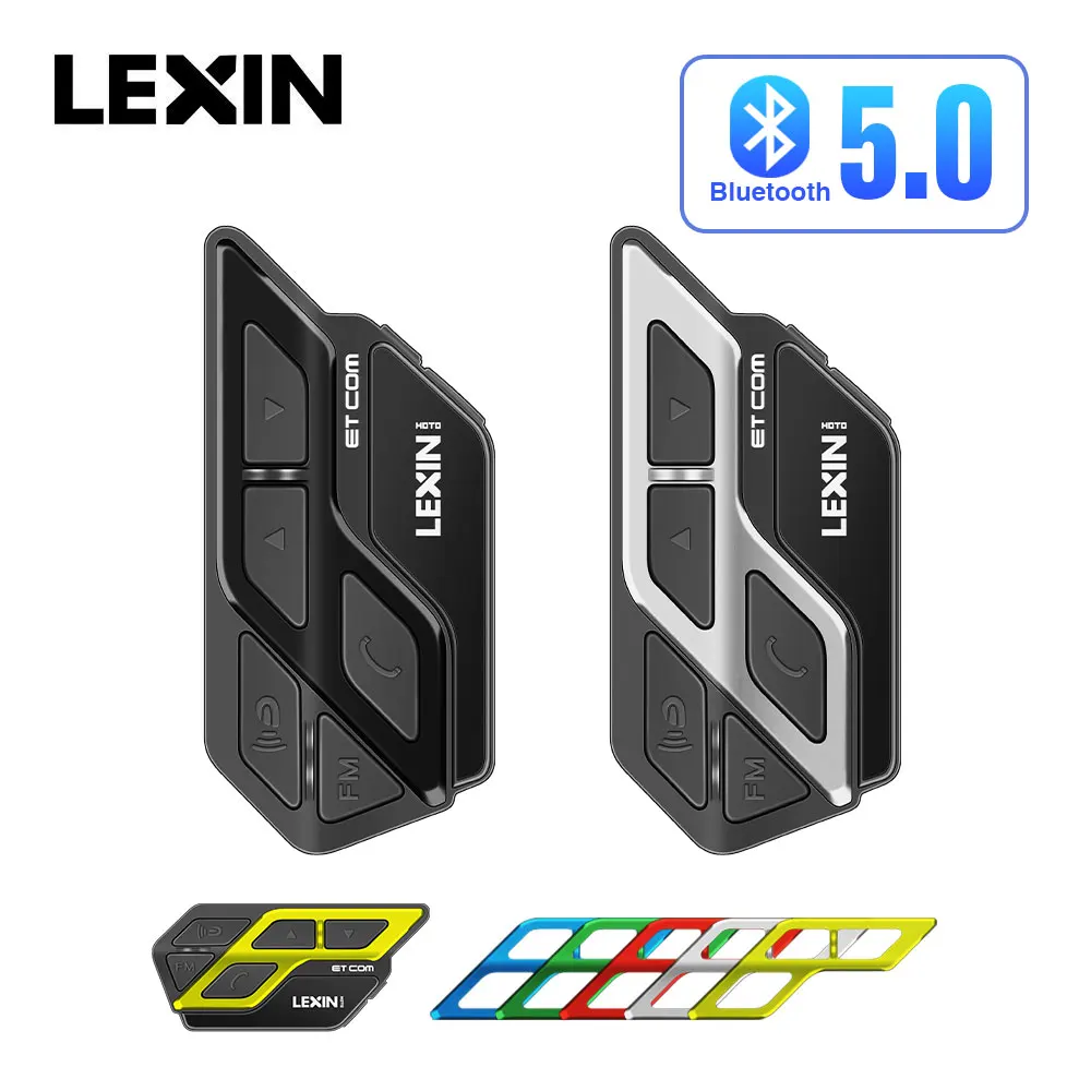 Фото LEXIN ET COMDP Шлем Домофон Мотоцикл Bluetooth v5.0 с 6 цветными, водонепроницаемыми и FM-радиогарнитурами DIY №1