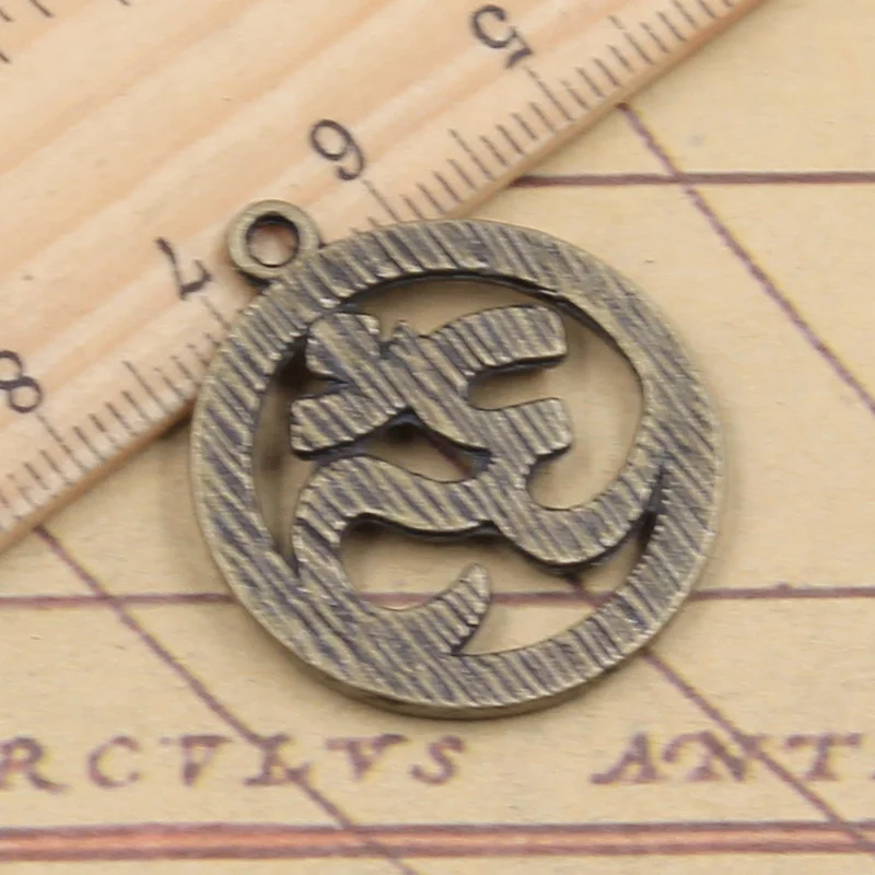 8 шт. подвески Yoga Om 29x25 мм тибетская бронза серебряный цвет ремесла фурнитура для