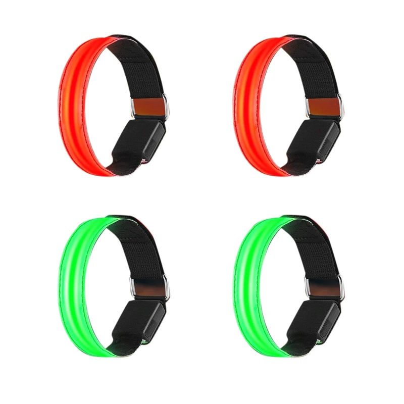 

4Pcs Running Light Rechargeable LED Armband Reflective Running Gear, LED Light Up Band for Bikers Walkers