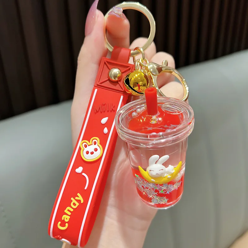 Новинка красное заполненное масло плавающий кролик жидкость подвеска для