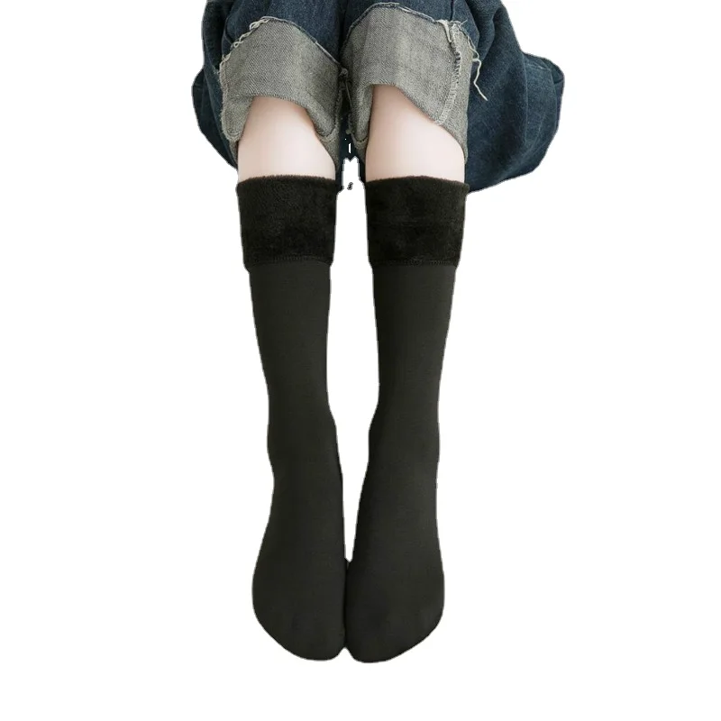 Зимние носки для женщин женские теплые утолщенные шерстяные кашемировые гольфы