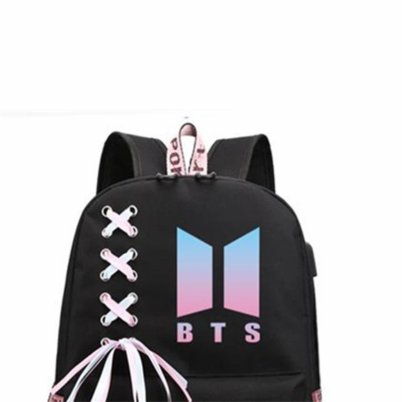 BTS компьютер большой емкости для отдыха из ткани Оксфорд рюкзак школьный стиль