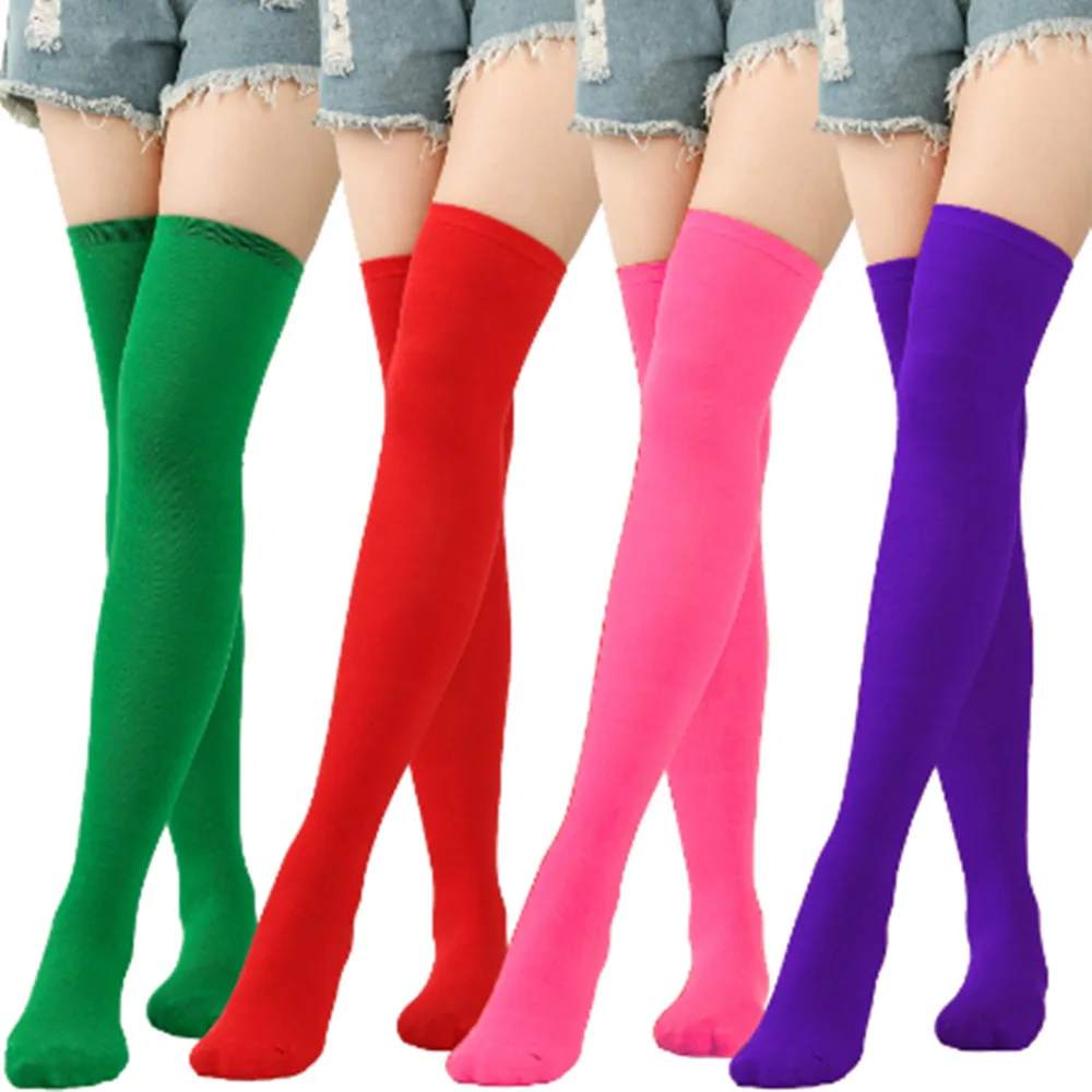 

Christmas Halloween Woman Long Straight thin socks Solid color Stockings Sexy cute High Tube sock W023