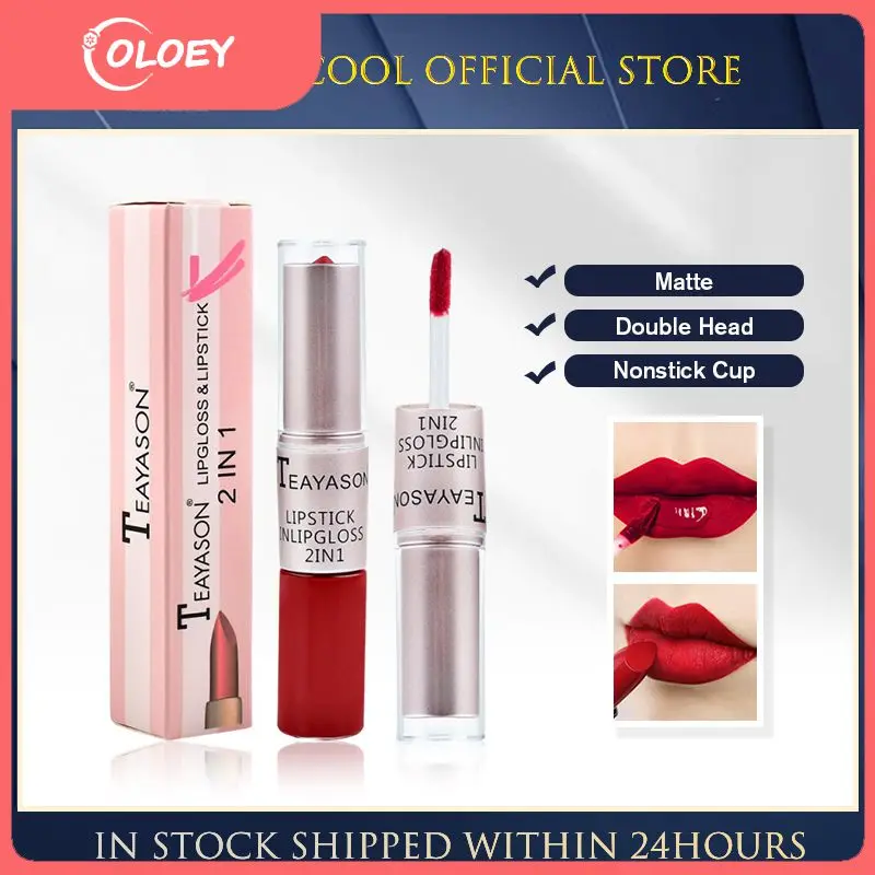 

Double-headed Lip Gloss 12 Colors Lipstick Non-stick Cup Moisturizing Lasting Coloring Lipstick Lip Gloss Cosmetics Velvet Matte