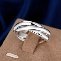 special offer silver rings for women simple three circles size 5678910 fashion party gift girl student jewelry