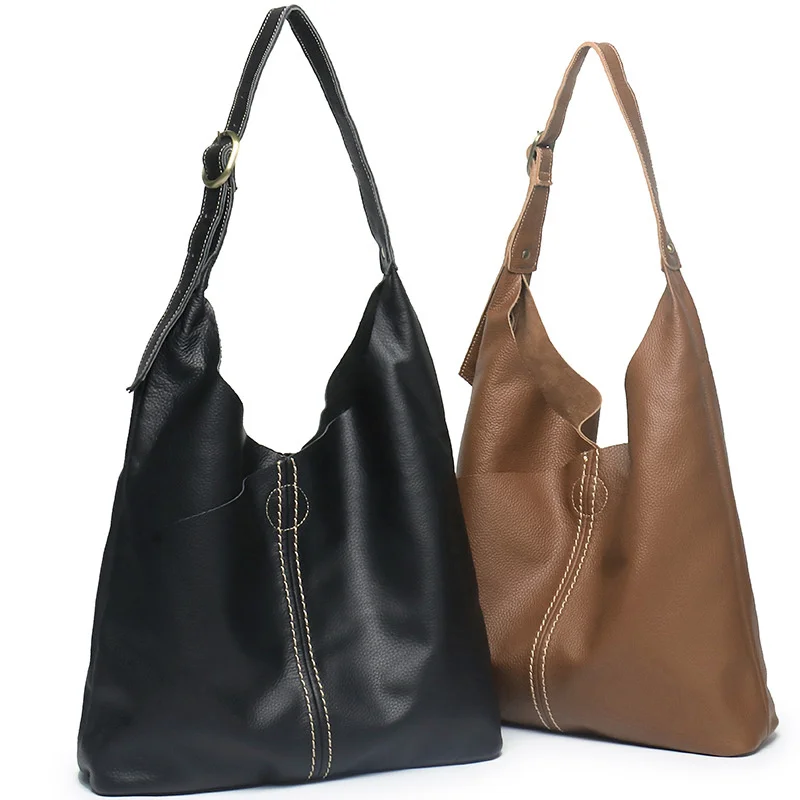 

Женская сумка ручной работы, тоут на одно плечо из натуральной воловьей кожи, вместительный тоут с верхним слоем, литература и искусство