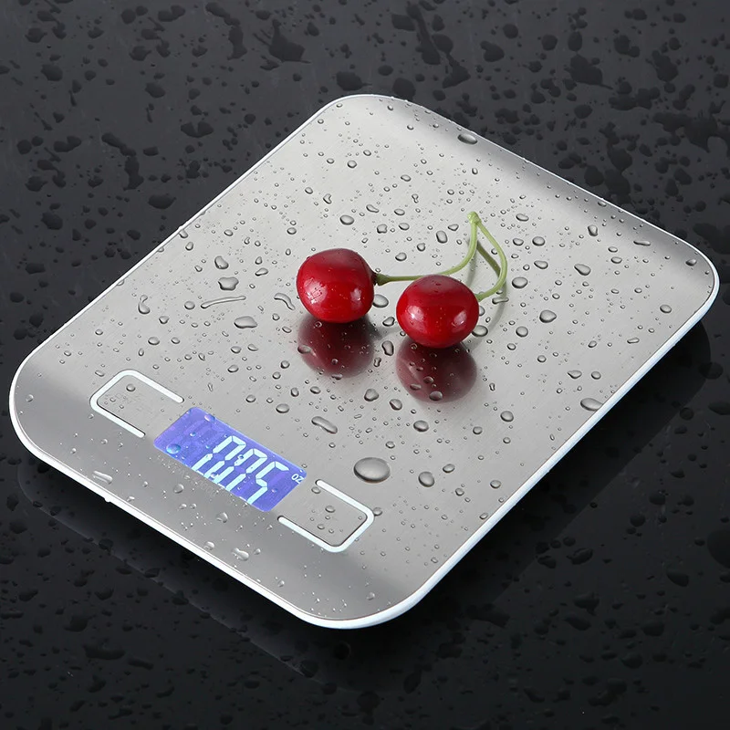 Digital Kitchen Scale 5kg/10kg Stainless Steel Panel USB Charg Precise Small Platform Scale Portable Multifunction LCD Display images - 2