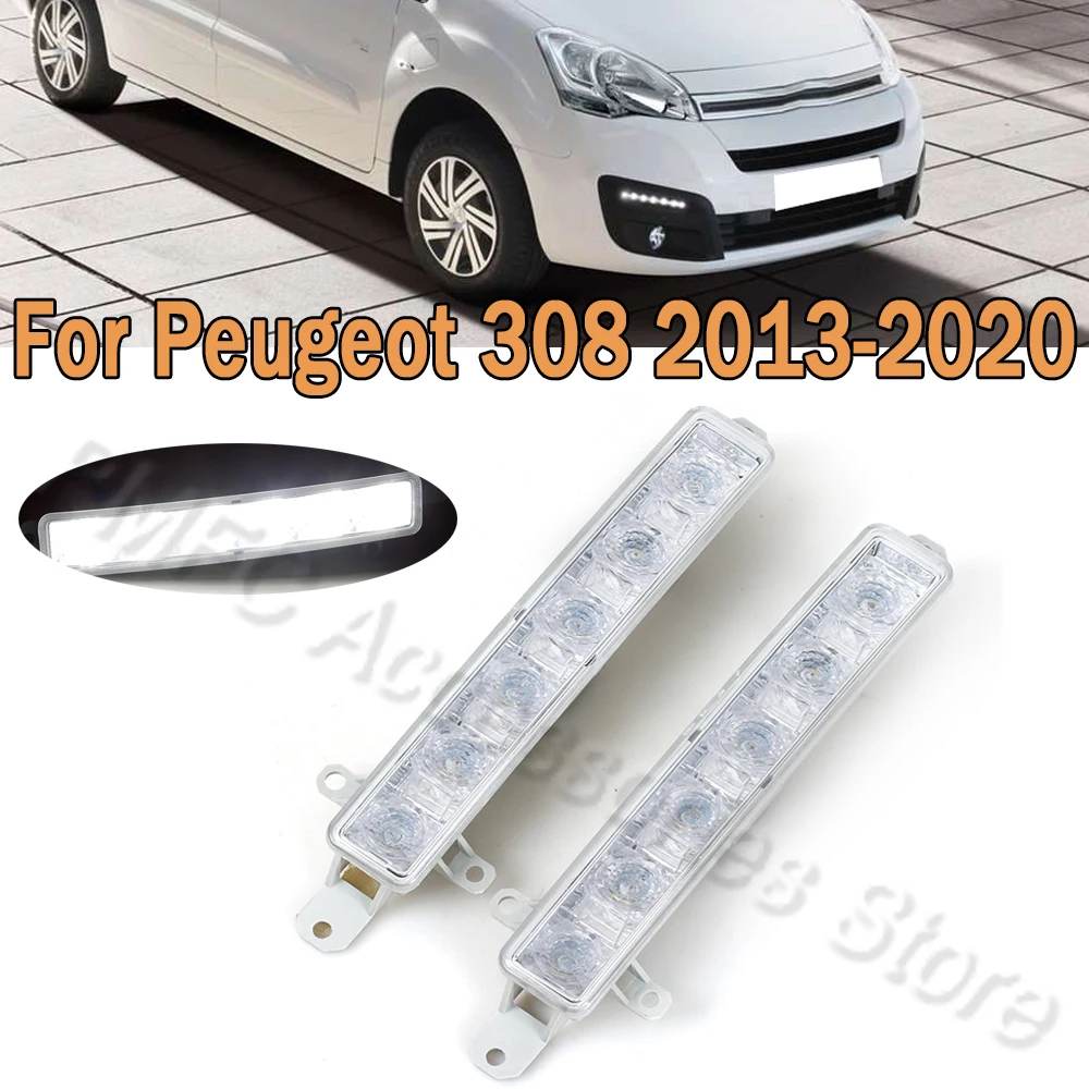 

For Car Fog Light LED DRL Head Light 9802795580 For Peugeot 308 2013-2020 For Citroen C-Elysee Berlingo B9 C1 C3 MK2 9677409380