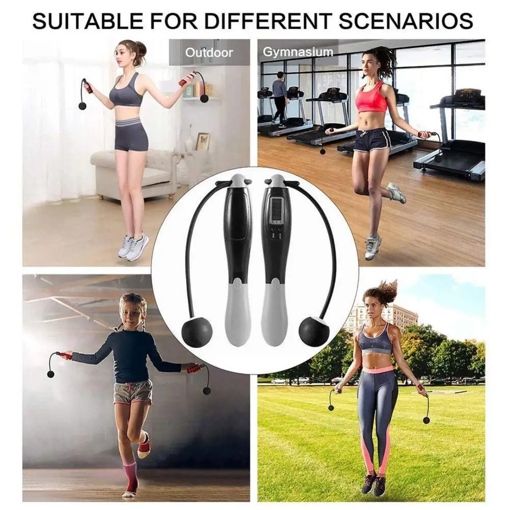 

Cordless Electronic Skipping Rope Fitness Cordless Screen Jump Lcd Counter Rope Skipping With Speed Counting Skipping O5a2