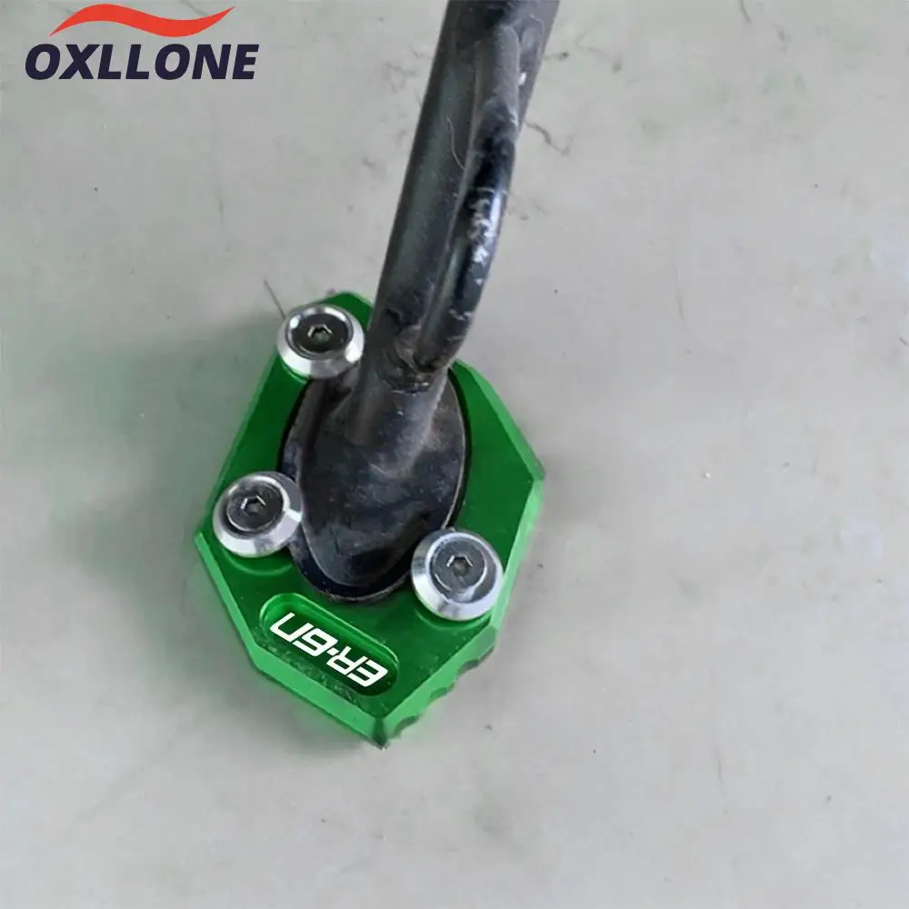 

For Kawasaki ER-6N ER-6F EX-6 2012 2013 2014 2015 2016 2017 Motorcycle Accessories Side Stand Enlarger Extension Plate Pad