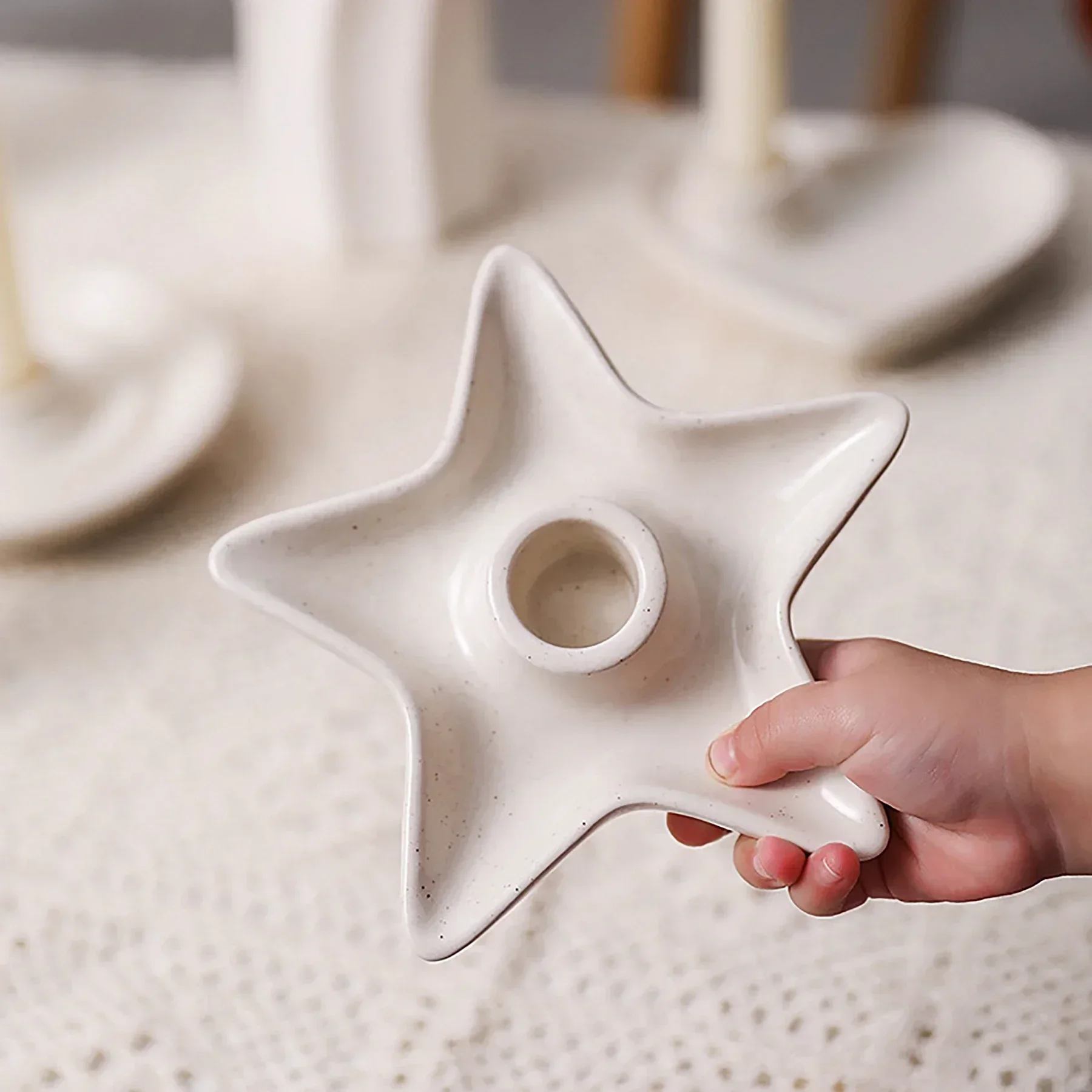 Креативные керамические подсвечники строительные серые полированные