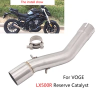 for voge lx500r exhaust pipe motorcycle mid link tube slip on 51mm aftermarket muffler escape stainless steel of 304