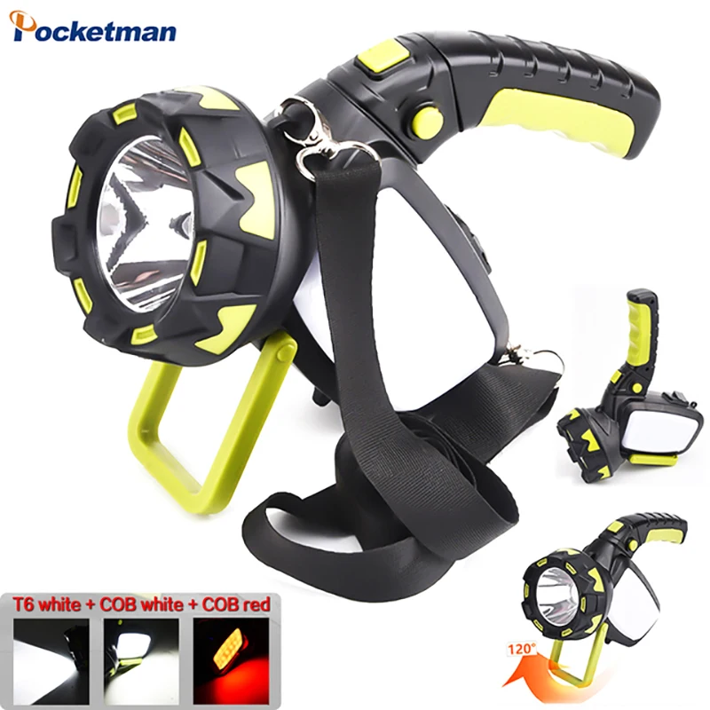 

New LED Work Light 500m Long Range Lighting Emergency Light Searchlight Waterproof Camping Lamp 100W Flashlight Portable Torch