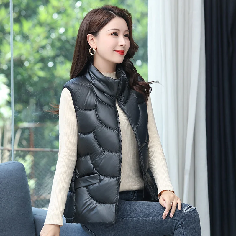 

Зимний жилет #0444, Женский облегающий теплый короткий жилет с воротником-стойкой, Женская куртка без рукавов, жилет, жилет, женский жилет