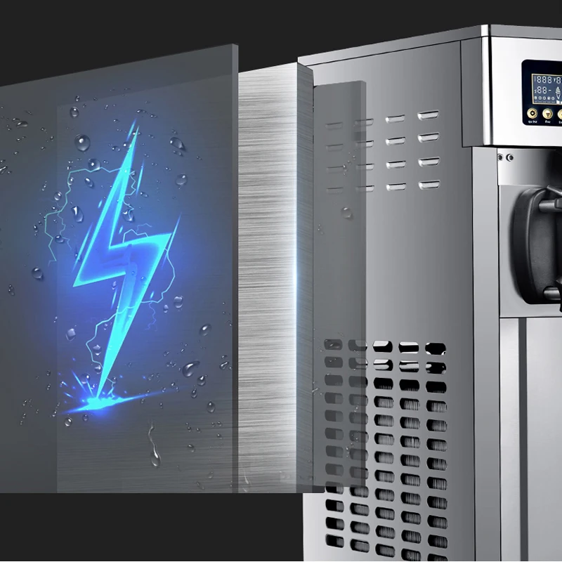 Настольная машина для мороженого с тремя вкусами йогуртница коммерческая