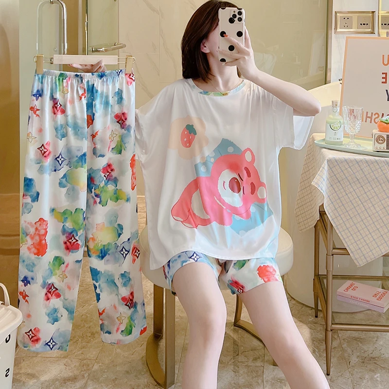 Женский пижамный комплект Disney Lotso костюмы с шортами и брюками - Цена: 9.99