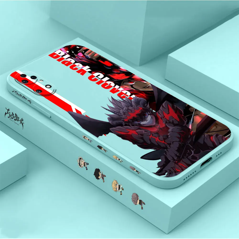 Anime Black Clover Phone Case For Huawei P60 P50 P40 P30 P20 Mate 50 40 30 20 20X 10 Colour Liquid Silicone Cover Funda Cqoue