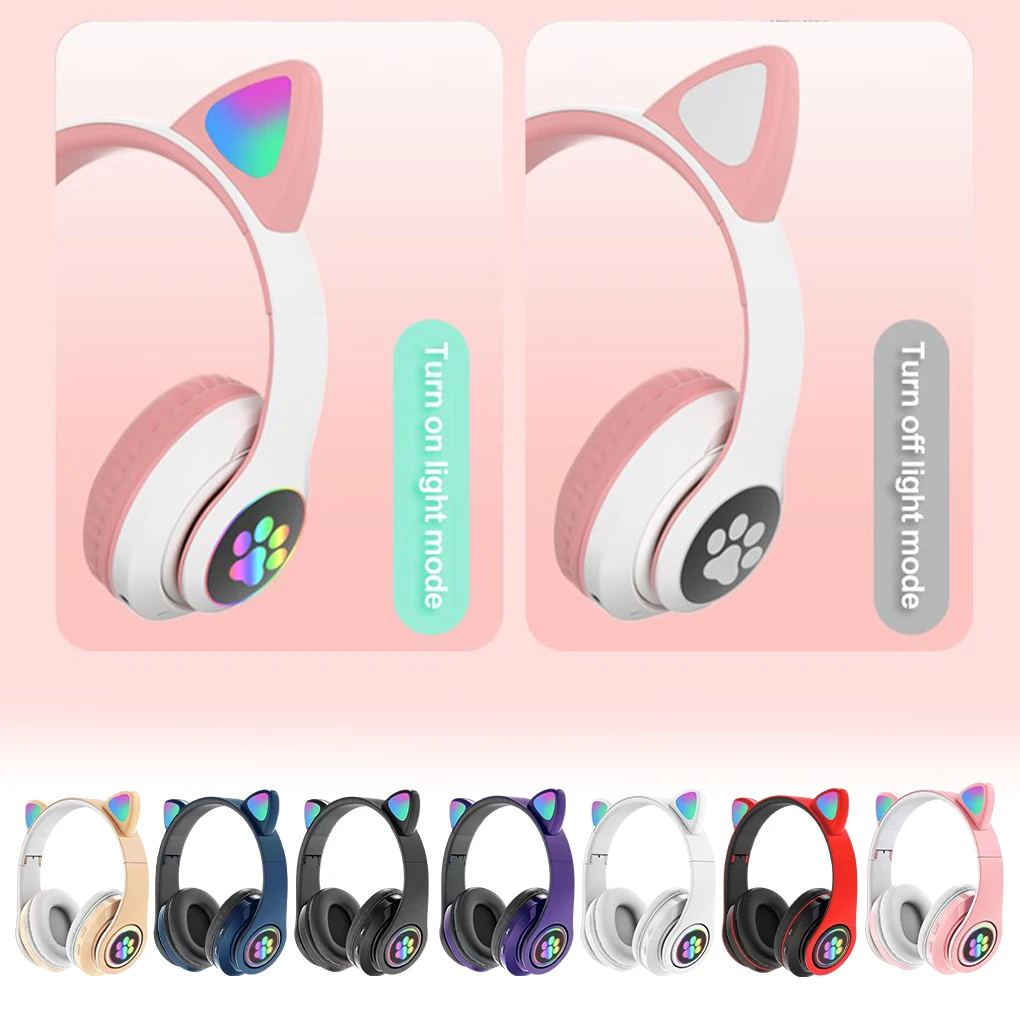 

1 2 Glow Headset Wireless Earstud Gaming Supplies Fine Workmanship Exquisite Sweet Gift Noise Reduction Glowing Headphone White