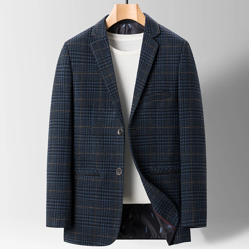 

2023New four seasons trend handsome Korean version Blazer slim boutique high-end casual plaid Blazer three-color optional M-3XL