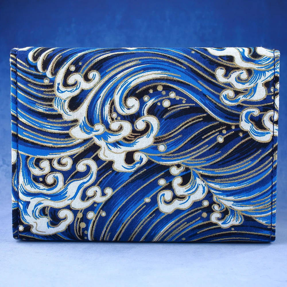 Фото Gacha Deck Box Trading Storage Box TCG Commander Магнитная коробка из искусственной кожи Wave Blue Японская золотая фольга с принтом для карты PTCG YGO в подарок №4