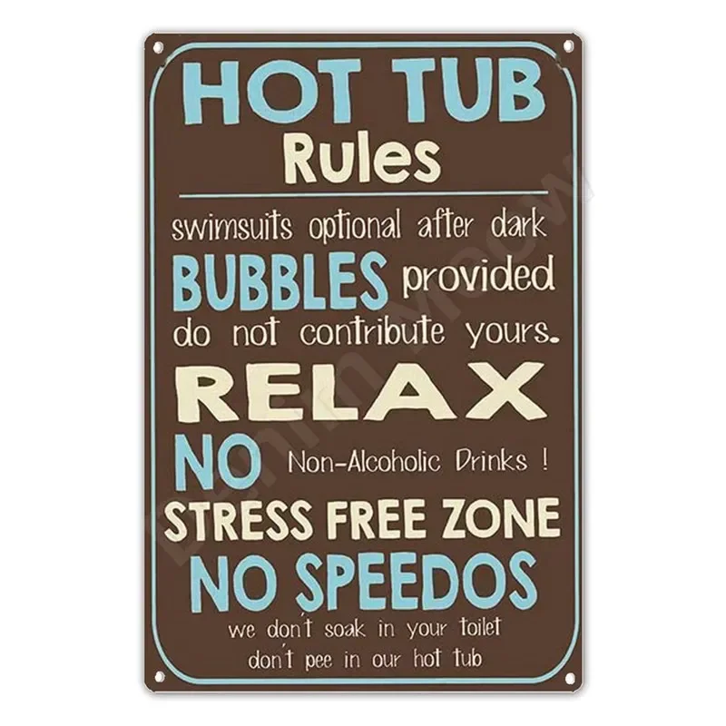 Добро пожаловать в плакат с барной ванной винтажные металлические жестяные