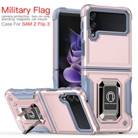 case for samsung z flip 3 5g shockproof z flip 3 armor phone cover flip stand holder magnetic car ring for galaxy z flip 3 cases