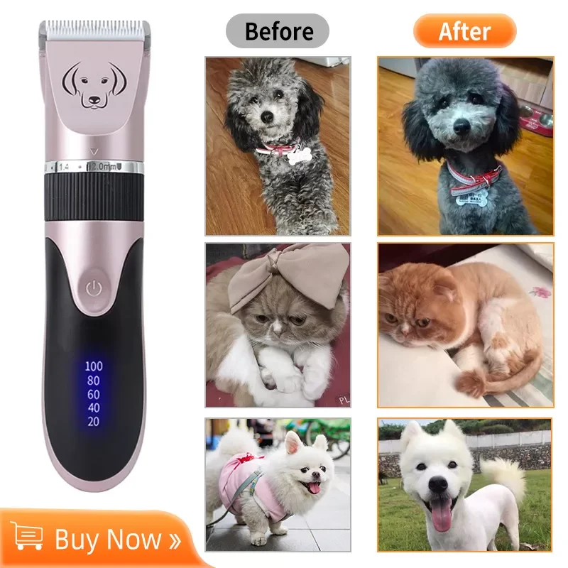 

NEW2023 Pet Hair Clippers Professional Grooming USB Rechargeable Low-Noise haircut Trimmer Shaver Set for Animal kit