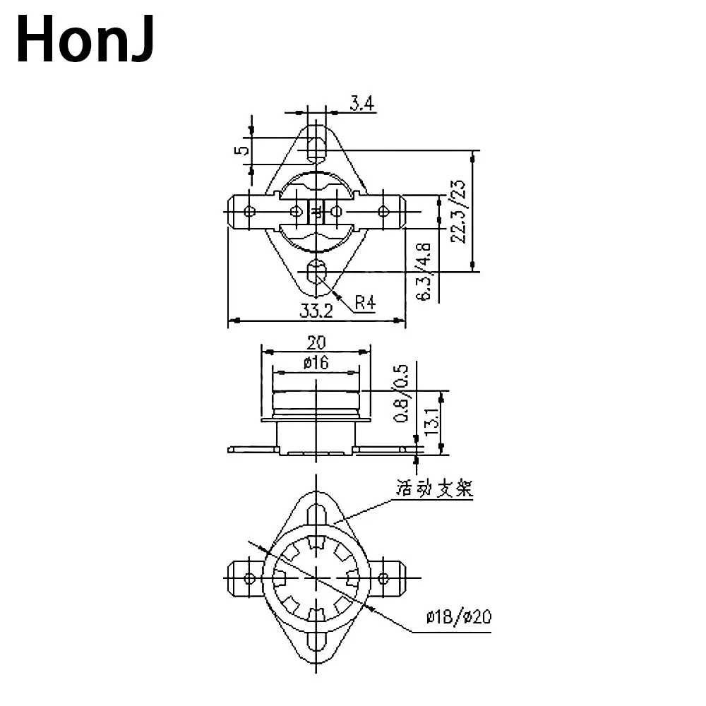 Биметаллический Термостат KSD301 переключатель температуры для 85C 95C 105C 125C 135C 145C 180C