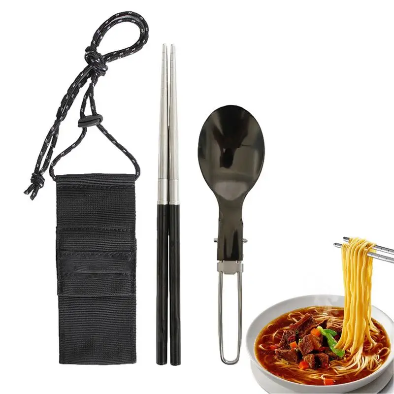

Folding Tableware Set Foldable Utensil Set Camping Eating Set Pocket Utensil Set Multi-Functional Travel Camping Cutlery Set