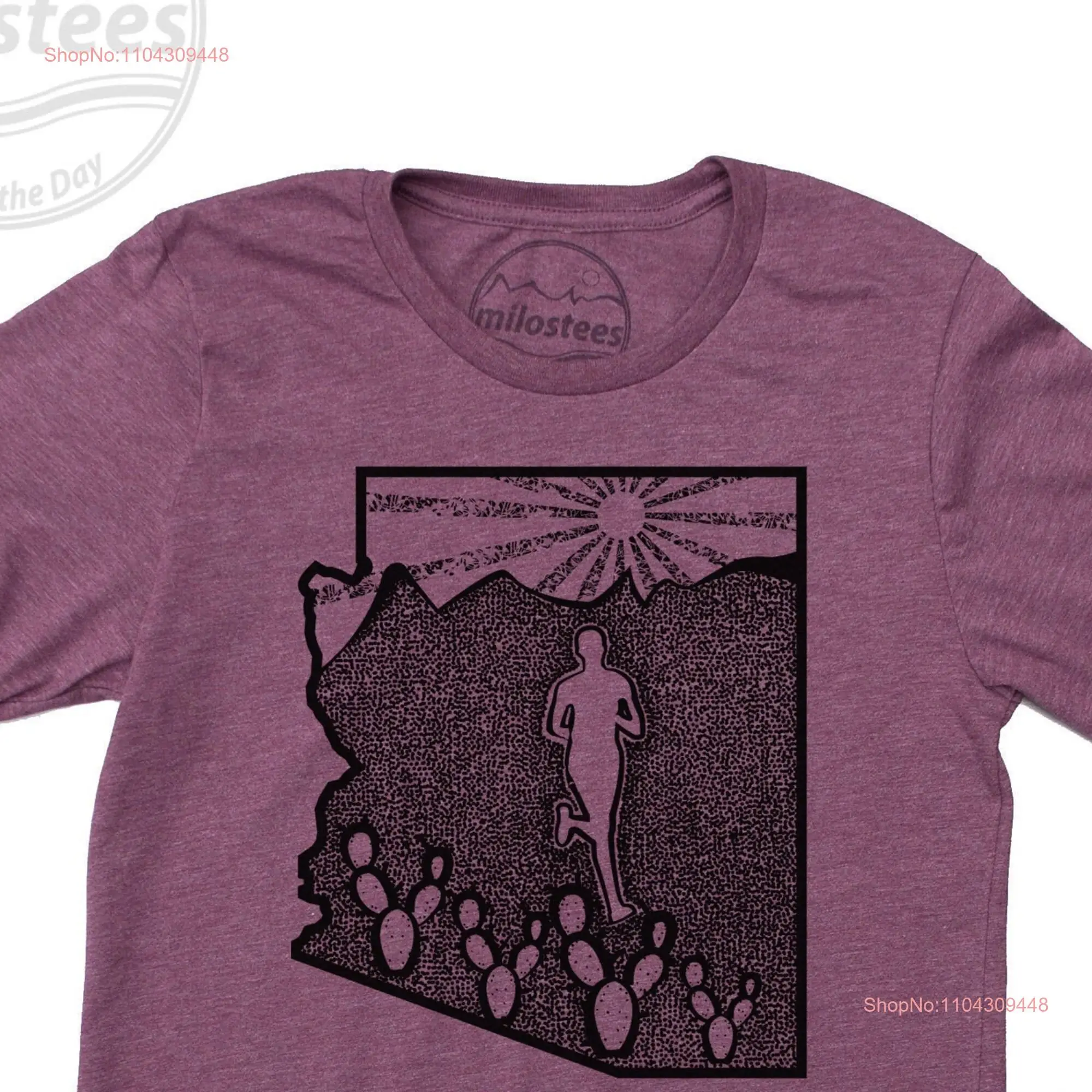 Arizona Apparel run in the Sonoran носить мягкий сливовый оттенок с ручной трафаретной печатью