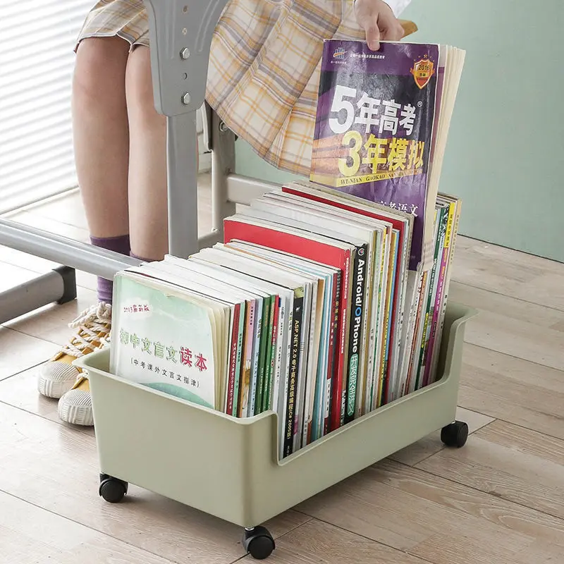 

Under-desk Storage Box Student Loaded Bookshelf Mobile High School Dormitory Large-capacity Home Book Storage Box With Wheels