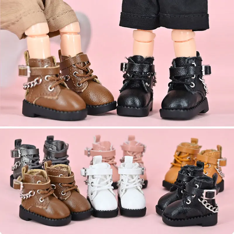 

New 1/12 Bjd Doll Shoes Ob11 Chain Boots High Boots for Molly,DDF,Body9,GSC,YMY,Obitsu 11 Doll Accessories Toys for girls boys