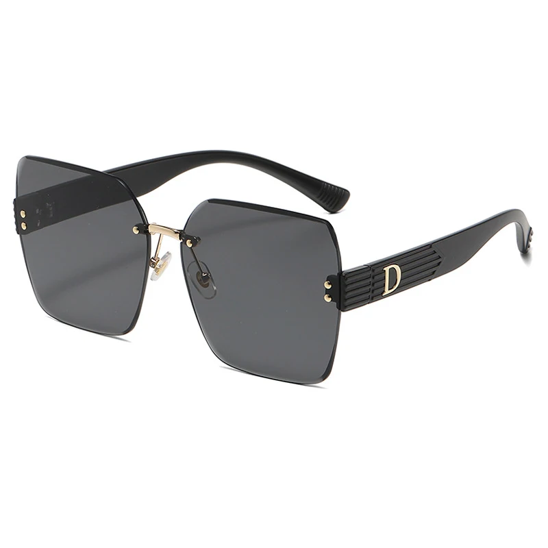 

Солнцезащитные очки без оправы с буквой D для мужчин и женщин, роскошные брендовые дизайнерские квадратные солнечные очки для вождения, модные, лето 2023
