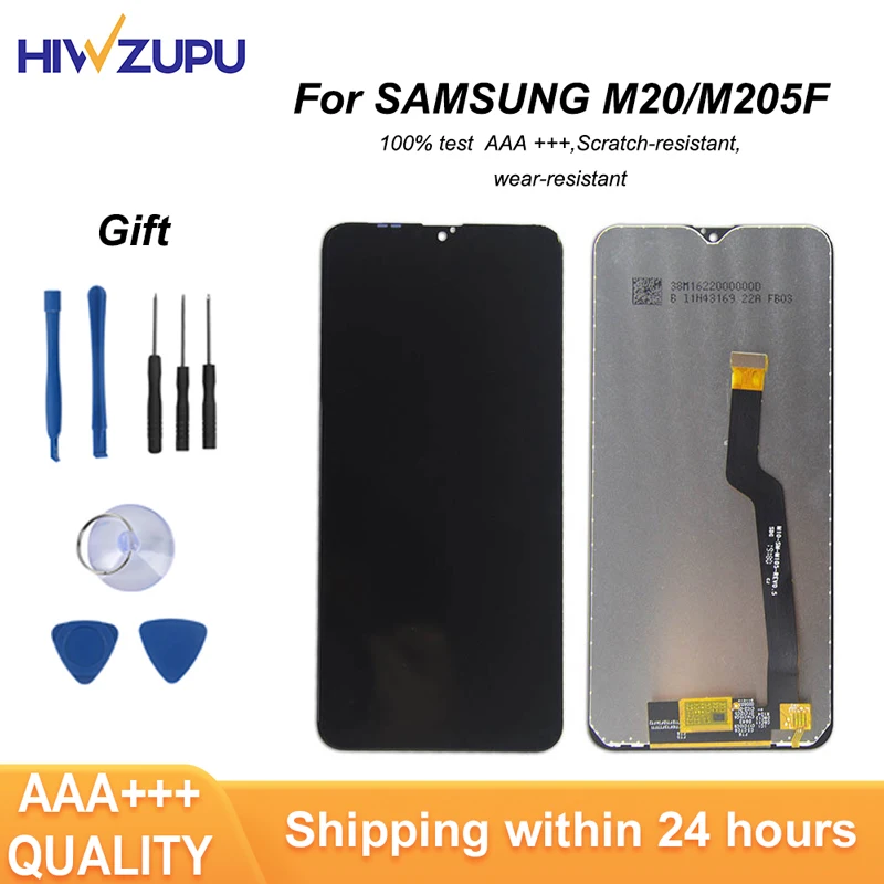 

HIWZUPU LCD Display Touch Screen for SAMSUNG M20 M205F Screen Assembly for SAMSUNG A10 A105 M10 M105 AAA Grede Screen Free Tools