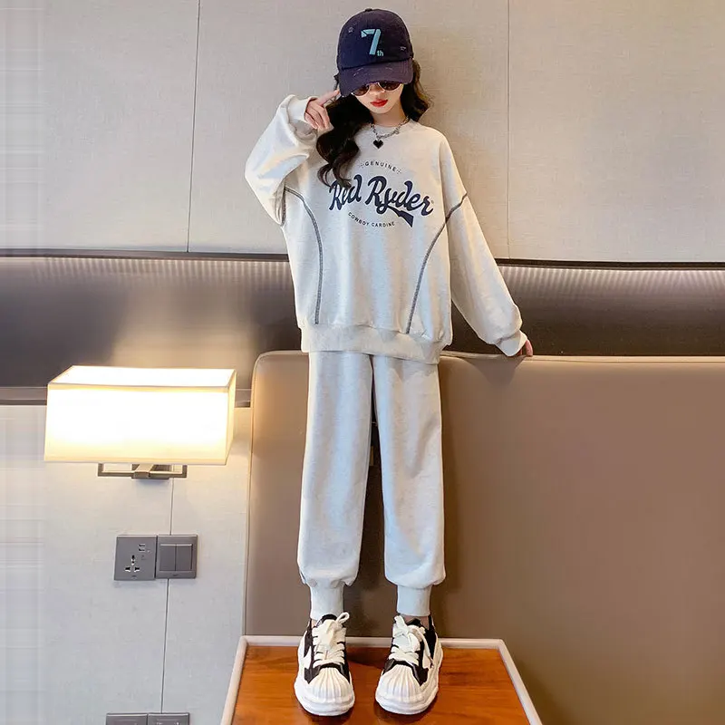

Outfit Clothes Set For Girls 2023 10 to 12 years 2 pieces Fashion Casual Sweatshirt Jogger Pants Teenage New Clothing