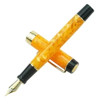 jinhao 100 centennial orange resin fountain pen iridium effmbent nib with converter ink pen business office school gift pen