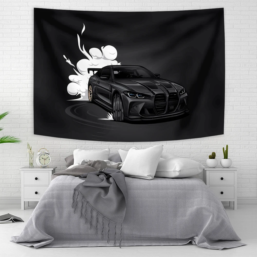 Аниме украшение для автомобиля фоновая лента флаг семейной спальни наружный