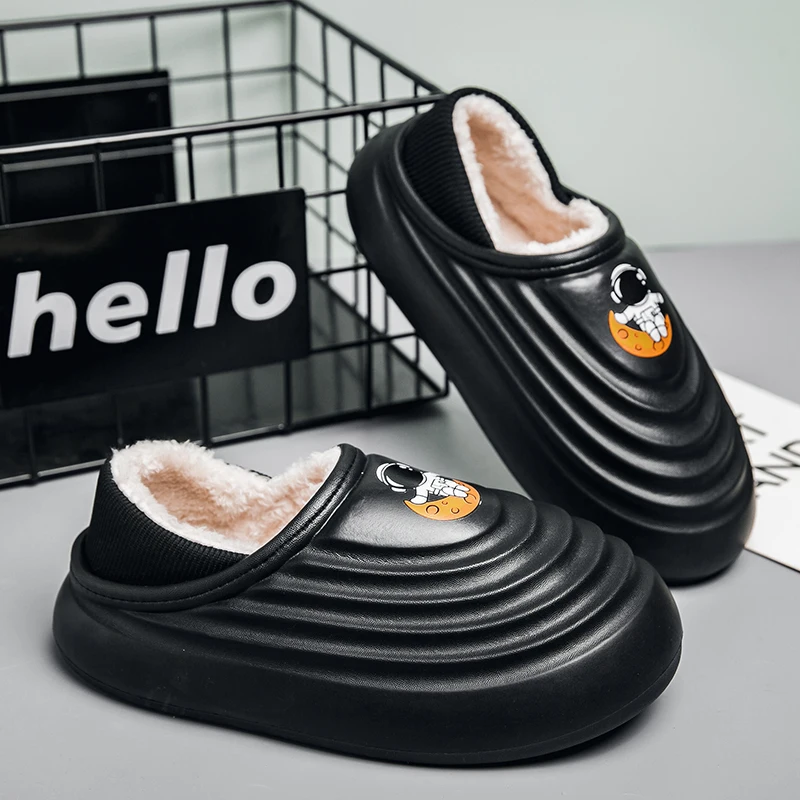 

New Cotton Slippers Men's Autumn and Winter Plush Warm Indoor Waterproof Men's Footwear Neutral Cotton Slippers Women's Slippers