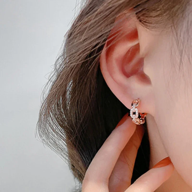 Женские универсальные серьги-кольца CAOSHI серьги цвета розового золота с