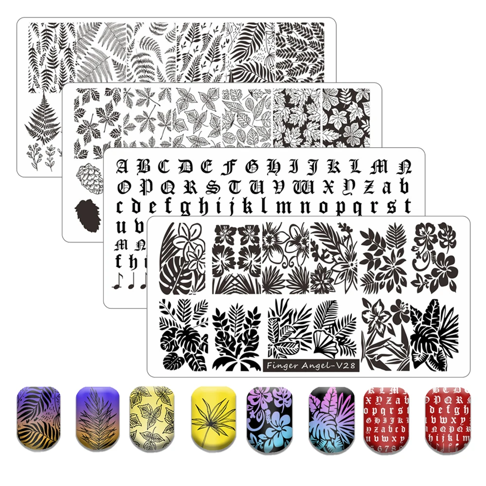 Трафарет для стемпинга ногтей пластина из нержавеющей стали с изображением