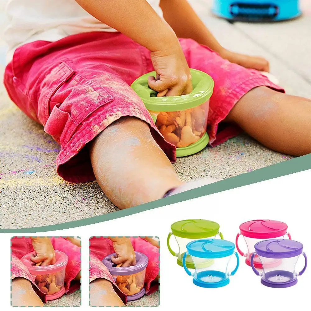 

Детский контейнер для закусок с двойной ручкой, контейнер для хранения детских закусок, разбрызгивающий контейнер для детской закуски, без...