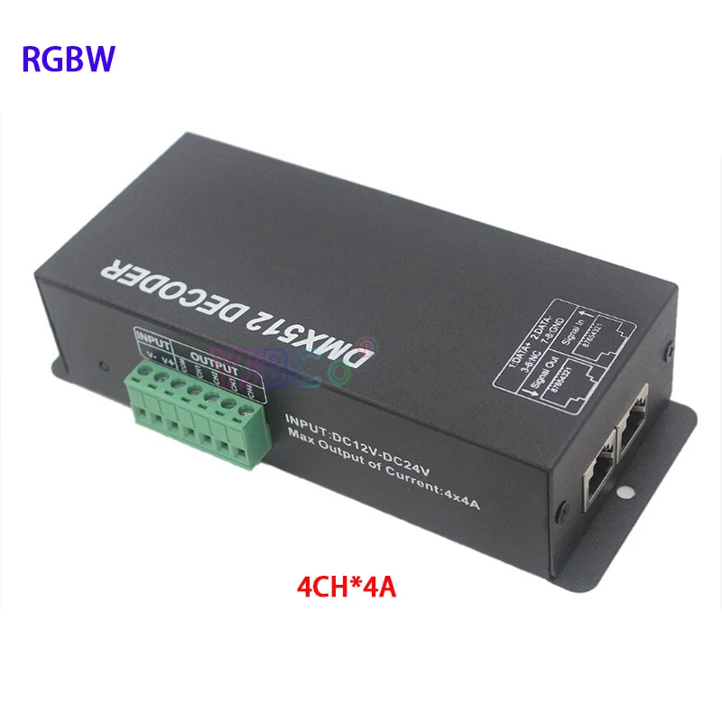 DC12V 24V RGB RGBW LED Controller 3CH/4CH DMX512 decoder with digital display DMX to PWM 3CH*8A 4CH*4A for LED Strip
