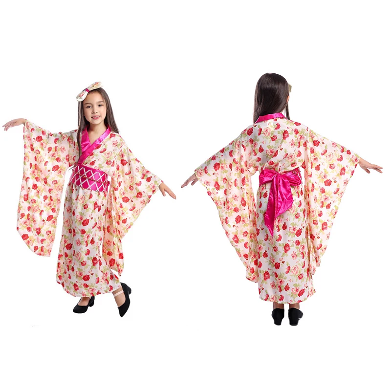 

Creative Fashion Cute Girl Japanese Geisha Children's Clothes Kimono Stage Performance Costumes Children's Cosplay Costumes New