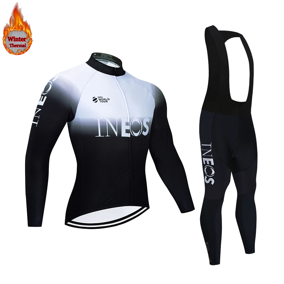 

New INEOS Cycling Jersey Set Winter Thermal Fleece Men Bike Riding Clothes Sport Clothing MTB Bib Pants Warm Set ropa ciclismo