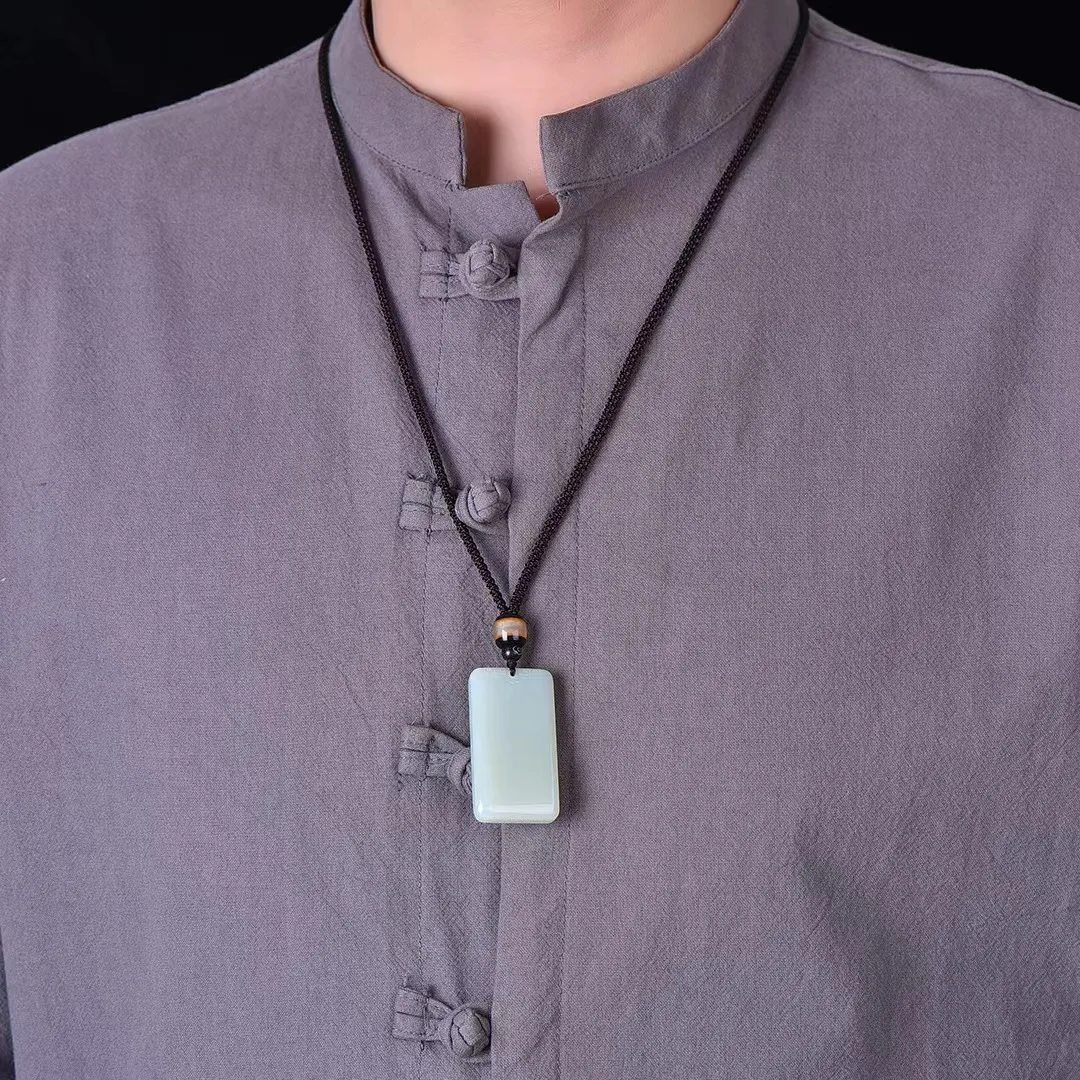Изысканный кулон Hetian Jade Ping An Wu Shi Brand ювелирные изделия 4037 #