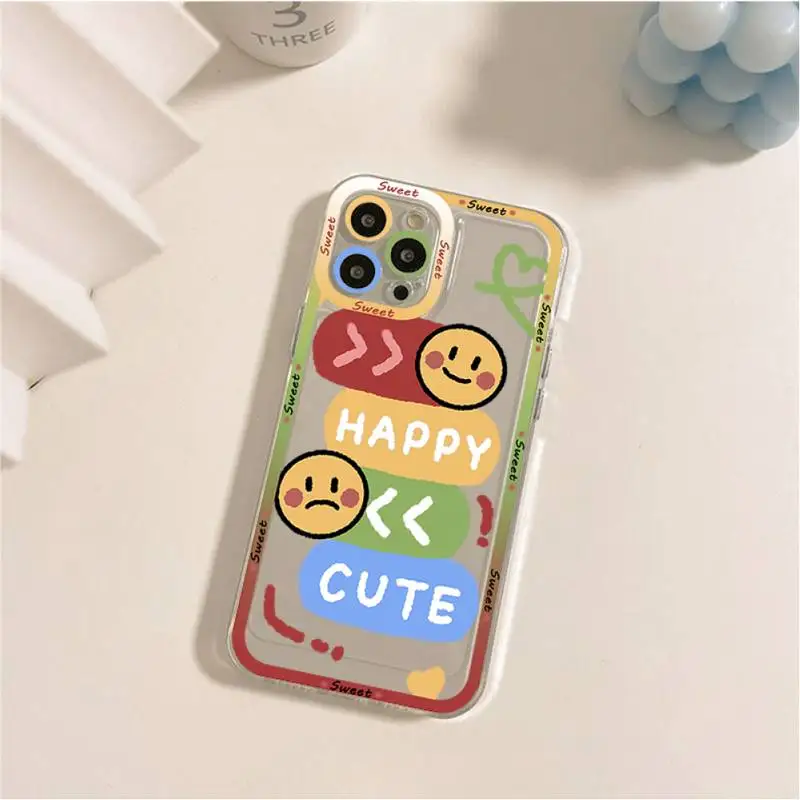 Fashion Cartoon Smile Face Phone Case for iPhone 11 12 13 Mini Pro Max 14 Pro Max Case shell