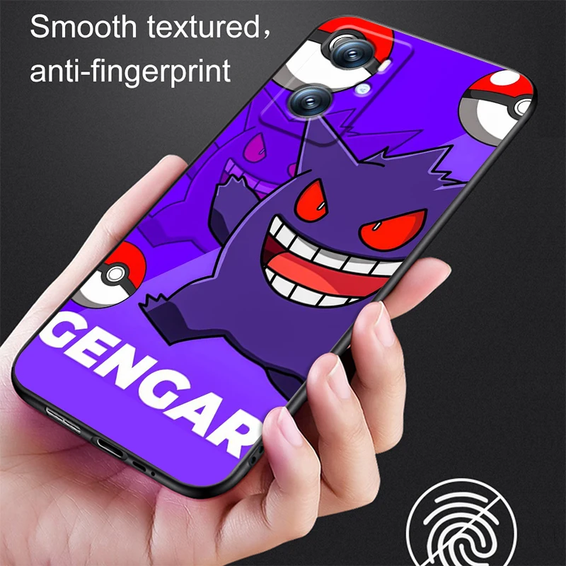 P-Pokemons G-Gengguis мультфильм для OPPO Find X6 X5 X3 A54S A5 A94 A16 A53S A57 A74 A72 A98 A78 A96 A9 5G черный мягкий