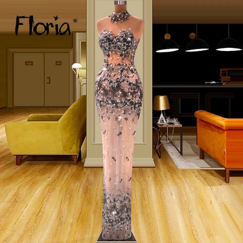 

Женское вечернее платье-русалка, вышитое бисером платье ручной работы, пошив на заказ, 2023